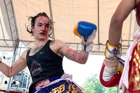 Bloody in fight